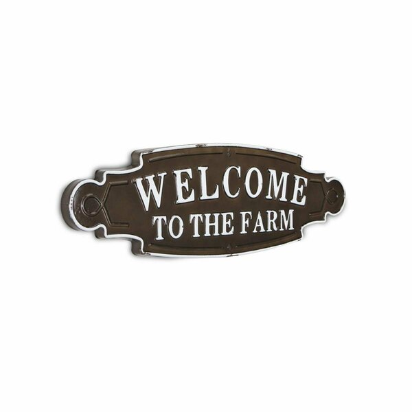 Palacedesigns Welcome to the Farm Lacquered Black & White Metal Wall Art PA3665317